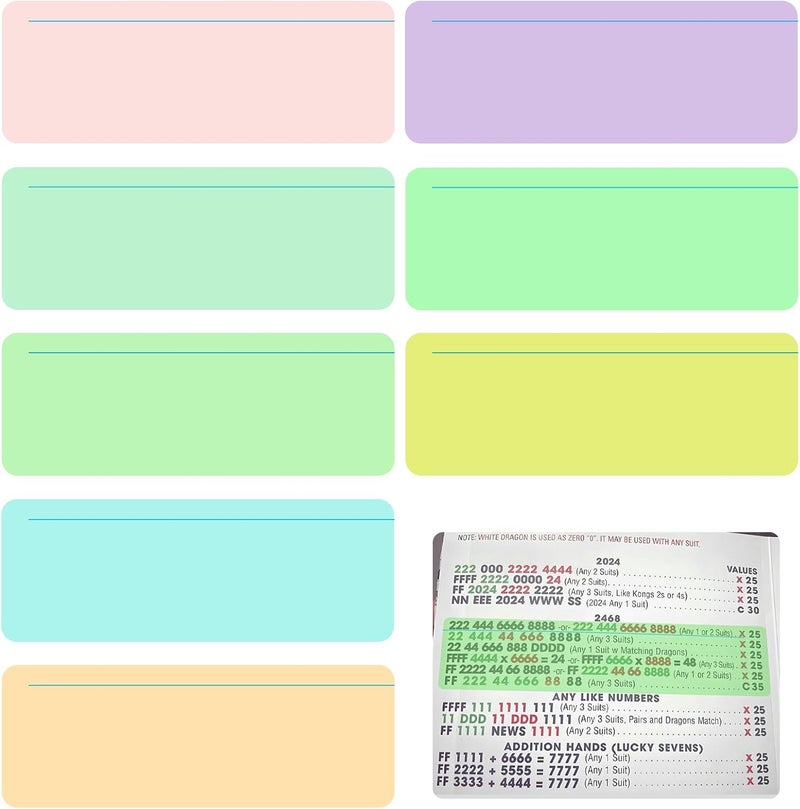 MXFIV 8 Pcs Mahjong Card Line Guide, Mahjong Booklet Reader for Helps Concentration, Mahjong Rules Helper, Mahjong Accessories - Image 1